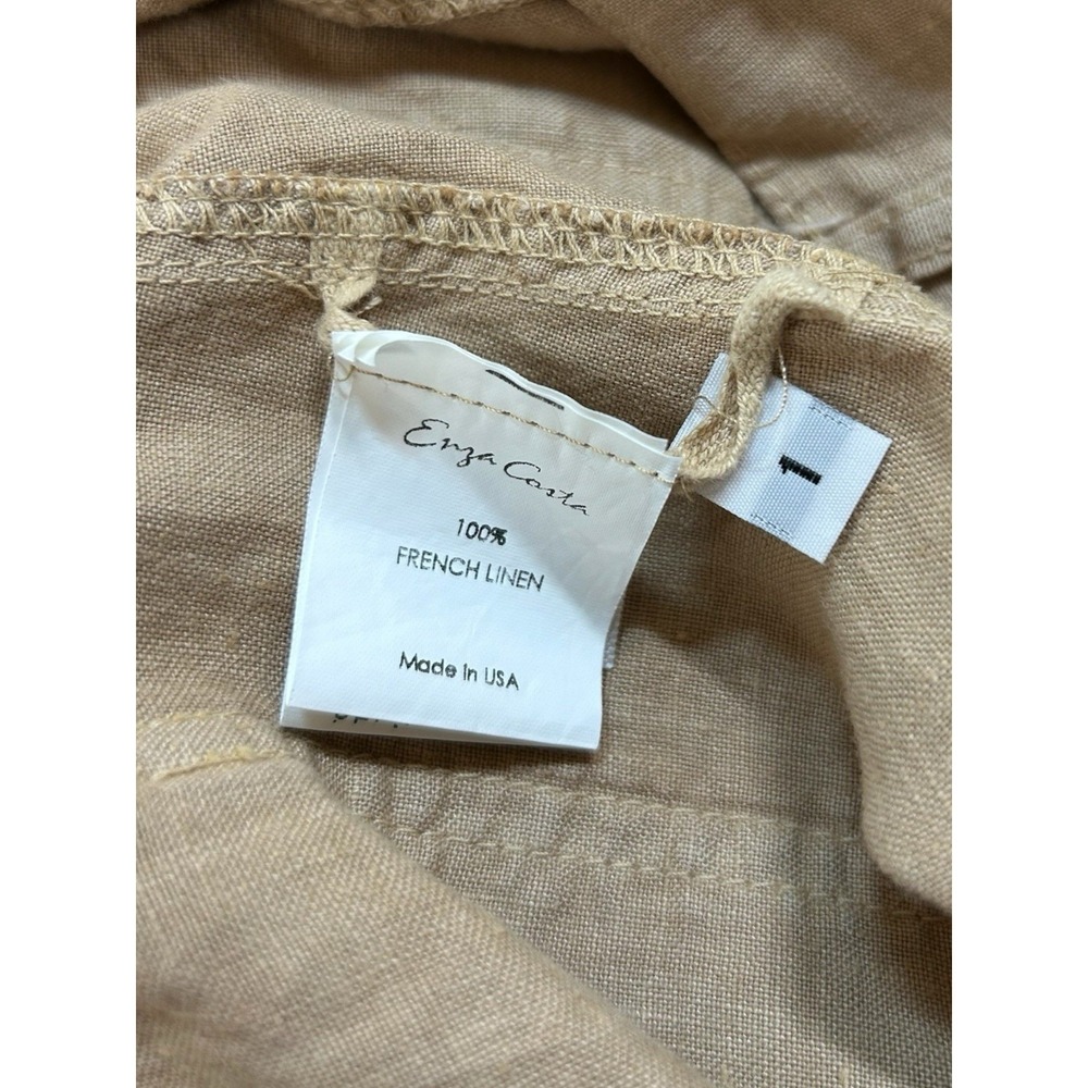 Enza Costa 100% French Linen High Waist Wide Leg Pant Trousers 1 Women's Small - Picture 11 of 14